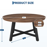 Table basse rectangulaire moderne Garvee 102x52cm en bois robuste marron/noir pour salon et balcon