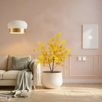 Sapin d'érable artificiel Garvee de 120 à 180 cm (4 pieds), jaune, avec pot en plastique, idéal pour le salon et les fêtes. Décoration automnale.