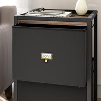 Garvee Caisson de classement mobile 2 tiroirs en tissu, cadre métal, plateau MDF, imperméable et anticorrosion, roulettes, idéal bureau maison.