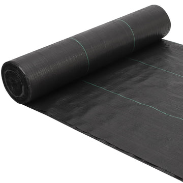 Garvee Toile de Paillage Anti-Mauvaises Herbes 1,52 x 100,58 m, Polypropylène 90 g/m², Stabilisée UV, pour Jardin et Travaux, Noir