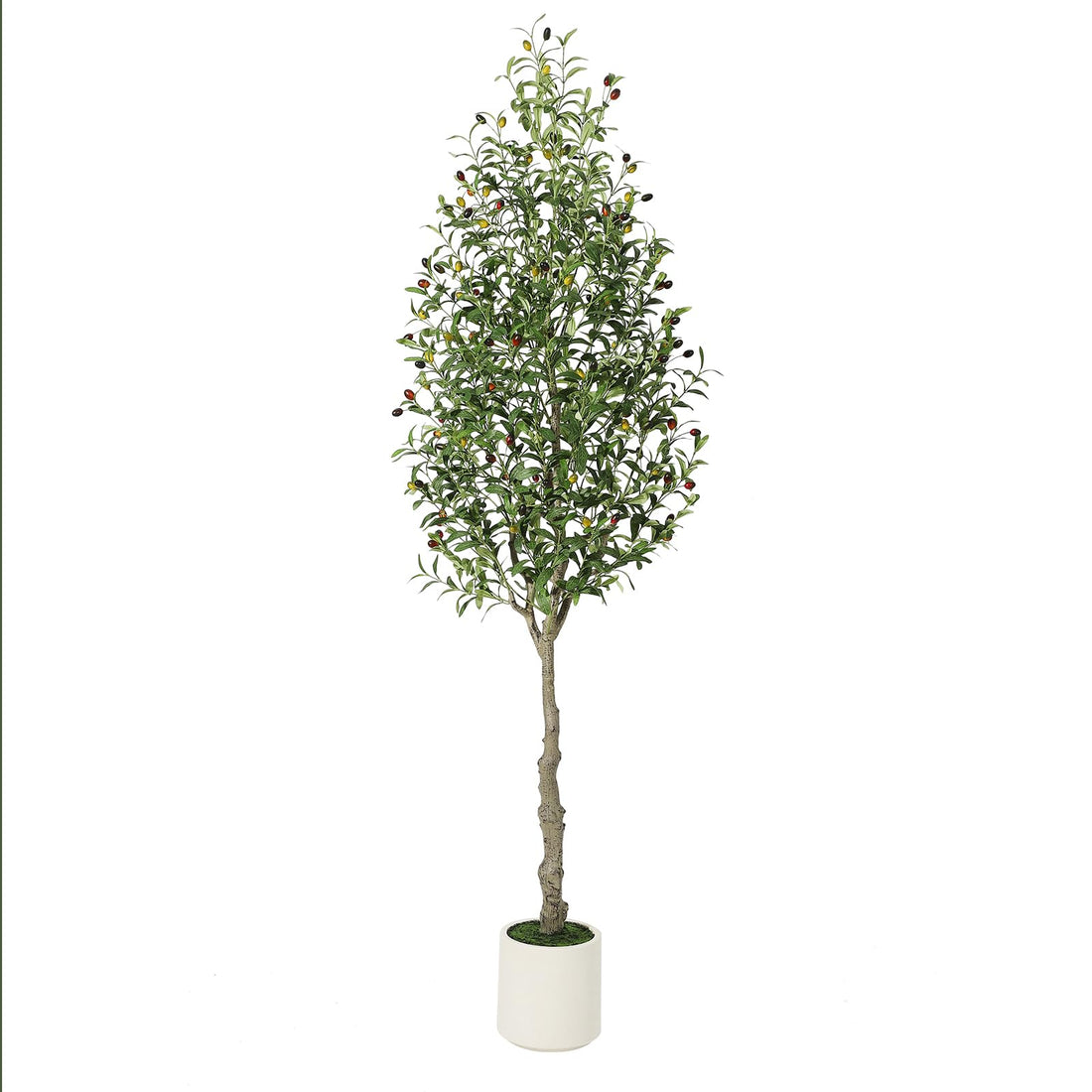 Garvee Olivier Artificiel 213 cm avec Pot Lesté au Ciment, Branches Ajustables, Décoration pour Maison et Bureau, Entretien Facile