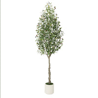 Garvee Olivier Artificiel 213 cm avec Pot Lesté au Ciment, Branches Ajustables, Décoration pour Maison et Bureau, Entretien Facile