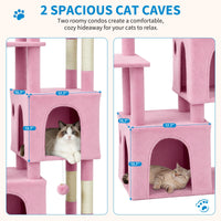Garvee Arbre à Chat 155 cm Multi-Niveaux pour Grands Chats, Tour Stable avec Grande Plateforme, Rose