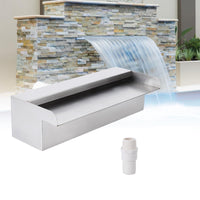 Fontaine de piscine en acier inoxydable Garvee, cascade, déversoir, 45 x 11 x 8 cm, antirouille, pour jardin et piscine