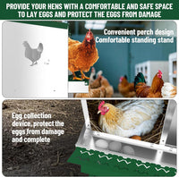 Garvee pondoir pour poules à 10 compartiments avec support métallique, acier galvanisé de 0,7 mm, collecte automatique des œufs, idéal pour poulaillers, fermes et jardins, vert
