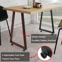 Pieds de table en métal Garvee 28" x 16" robustes, style industriel rustique, réglables, noirs, pour tables de salle à manger et de jardin