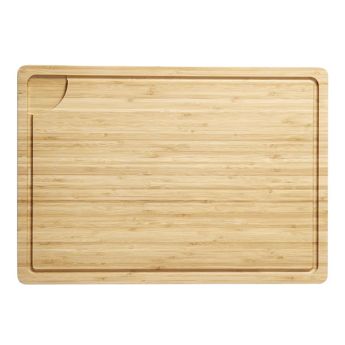 Garvee Planche à découper en bambou robuste avec bac à jus et poignée, 51×36cm (50,8×35,6cm), bois naturel
