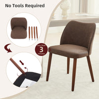 Chaises de salle à manger Garvee, lot de 2, revêtement en tissu, assise rembourrée et pieds en bois, pour restaurant et café, hauteur 78 cm, style moderne du milieu du siècle