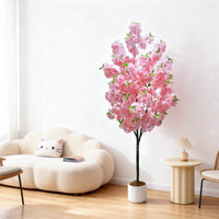 Arbre artificiel d'intérieur Garvee de 1,80 m, réaliste et sans entretien, matériau de haute qualité, décoration polyvalente pour la maison et le bureau, vert
