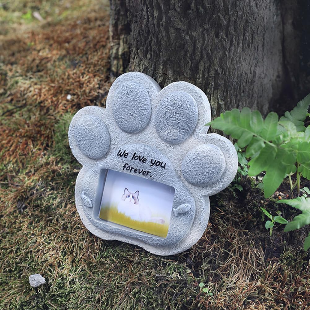 Garvee Pfotenabdruck Haustier Grabstein Katze Gedenkstein Garten Realistischer Harz   Engel Beileidsgeschenk