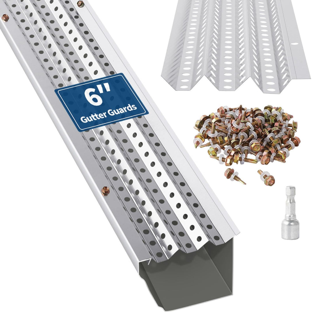 Protège-gouttière Garvee, protection anti-feuilles, largeur 15 cm, design triangulaire, aluminium antirouille, pour tous types de toitures, longueur 30,5 m