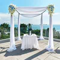 Arche de mariage Garvee en mousseline de soie de haute qualité, drapée en tulle doux, 60 x 550 cm, blanche, pour mariages et fêtes