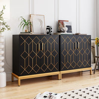 Buffet Garvee avec rangement, étagères réglables, métal, résistant aux rayures et imperméable, noir, pour cuisine et salle à manger, 78,5 cm x 36,3 cm x 84,6 cm