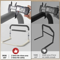 Barrière de lit Garvee pour seniors, réglable en hauteur, gris et blanc, 64 x 55 x 36,5 à 43,5 cm, protection antichute, robuste et sûre