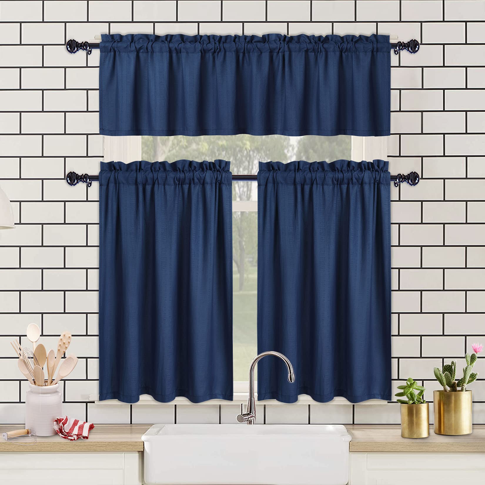 Rideaux thermiques opaques Garvee, rideaux occultants et isolants pour fenêtre courte, rideaux de chambre noirs