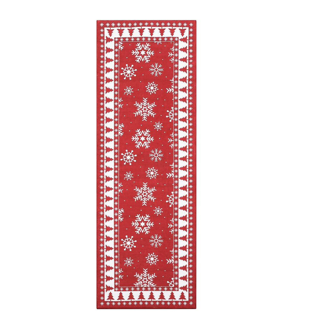 Chemin de table romantique de Noël Garvee avec flocons de neige, antidérapant, ultra-doux, en microfibre TPE antidérapante, 60 x 180 cm, pour salon et couloir, lavable