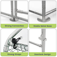 Poulailler Garvee grand format en métal avec protection UV et imperméabilité, structure en acier robuste, verrouillage sécurisé, revêtement PVC pour poules et lapins d'extérieur, gris.