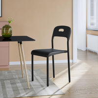 Chaise de salle à manger Garvee, empilable, moderne, en plastique, pieds en métal, ergonomique, imperméable, pour cuisine, salon, intérieur/extérieur, 45,5 x 40 x 76,5 cm