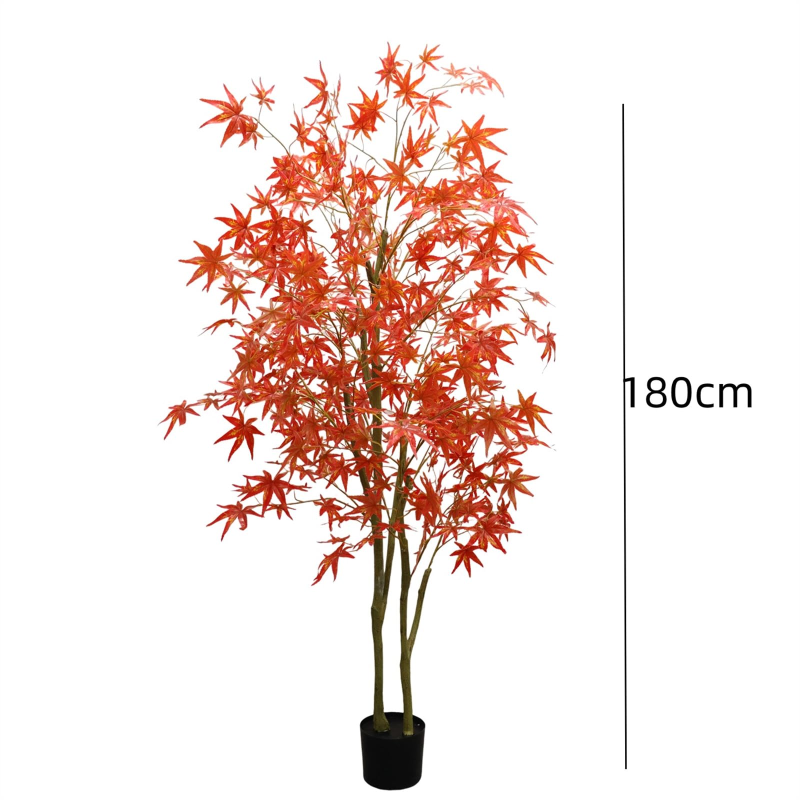 Garvee - Ensemble de 2 pièces : érable artificiel d'automne de 1,8 m avec pot, rouge, facile d'entretien et ignifugé, idéal pour la décoration automnale et Thanksgiving.