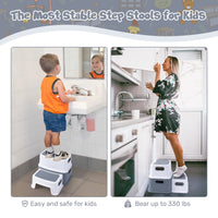 Tabouret enfant Garvee, 2 marches, antidérapant, sûr, sans BPA, léger, portable, pour salle de bain, cuisine, apprentissage, 115 kg