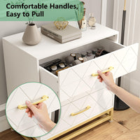 Garvee commode en bois pour chambre à coucher, 3 tiroirs, MDF, blanc, moderne, anti-poussière, robuste, compacte, pour entrée ou salon