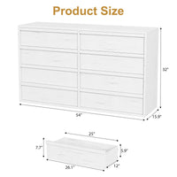 Garvee commode à 8 tiroirs avec grand espace de rangement pour la chambre et le salon, 137 cm, bois