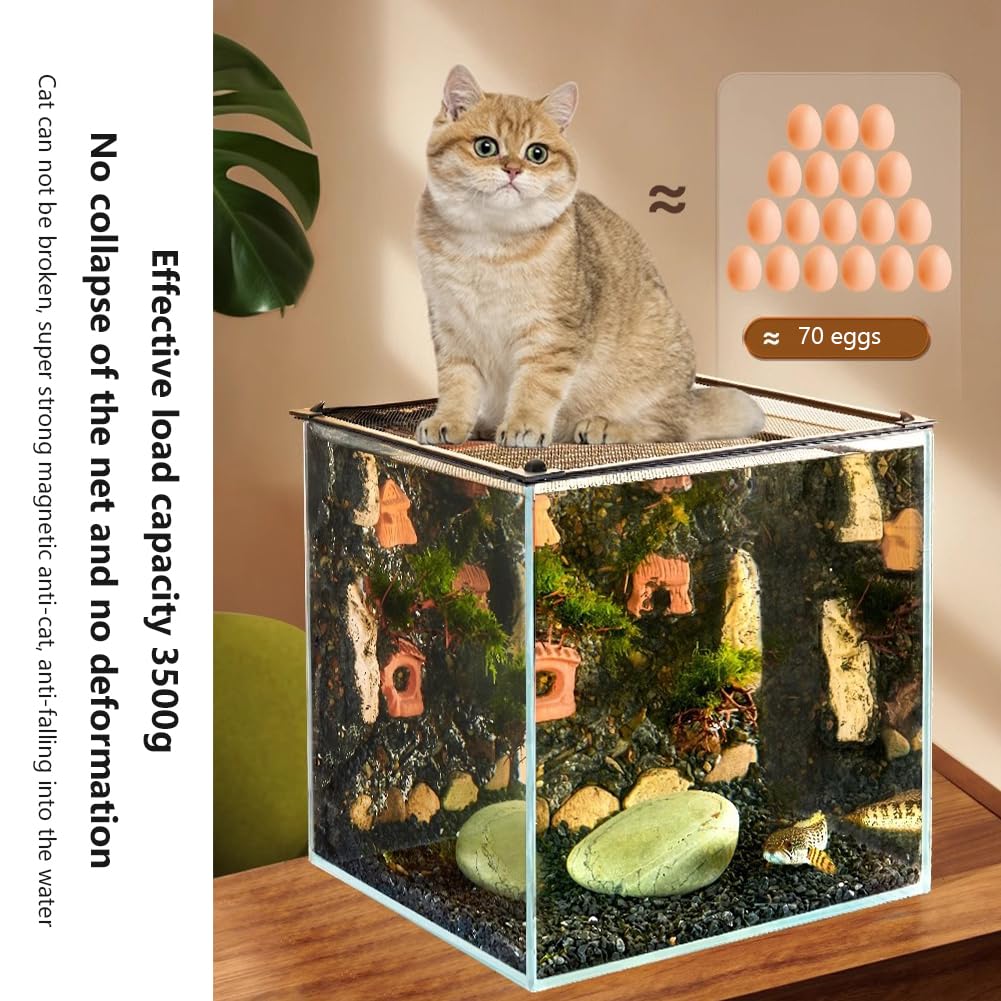 GARVEE Couvercle d'aquarium 30 x 20 cm, filet anti-ressort, accessoire de rechange transparent pour la protection des poissons