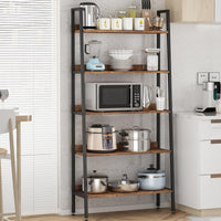 Garvee étagère de 170 cm de haut, 5 tablettes, structure en métal brun rouille, étroite, idéale pour le salon, le bureau ou la cuisine