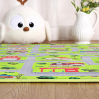 Tapis enfant Garvee, motif rue, mousse à mémoire de forme douce et antidérapante, gris, 100 x 160 cm, salle de jeux