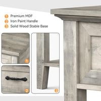 Ensemble de 2 tables de chevet Garvee grises avec tiroir, 2 niveaux de rangement, bois robuste, pour chambre et salon, 50 x 40 x 60 cm, gris