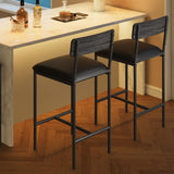 Garvee Lot de 2 chaises de bar hautes avec table d'appoint, livré en carton, couleur grise - Gris