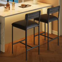 Garvee Lot de 2 chaises de bar hautes avec table d'appoint, livré en carton, couleur grise