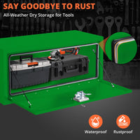 Garvee Coffre à outils sous châssis vert compact, acier 60,96 × 35,56 × 40,64 cm, série 1416, serrure étanche, haute durabilité