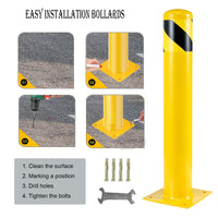 Garvee borne de sécurité en acier 91 cm, bande réfléchissante jaune 11,4 cm, pour signalisation routière et parkings