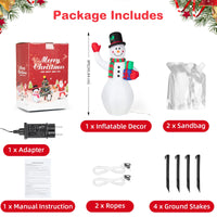 Garvee Bonhomme de neige gonflable 240 cm avec lumière LED rotative, étanche et coloré, décoration de Noël pour jardin