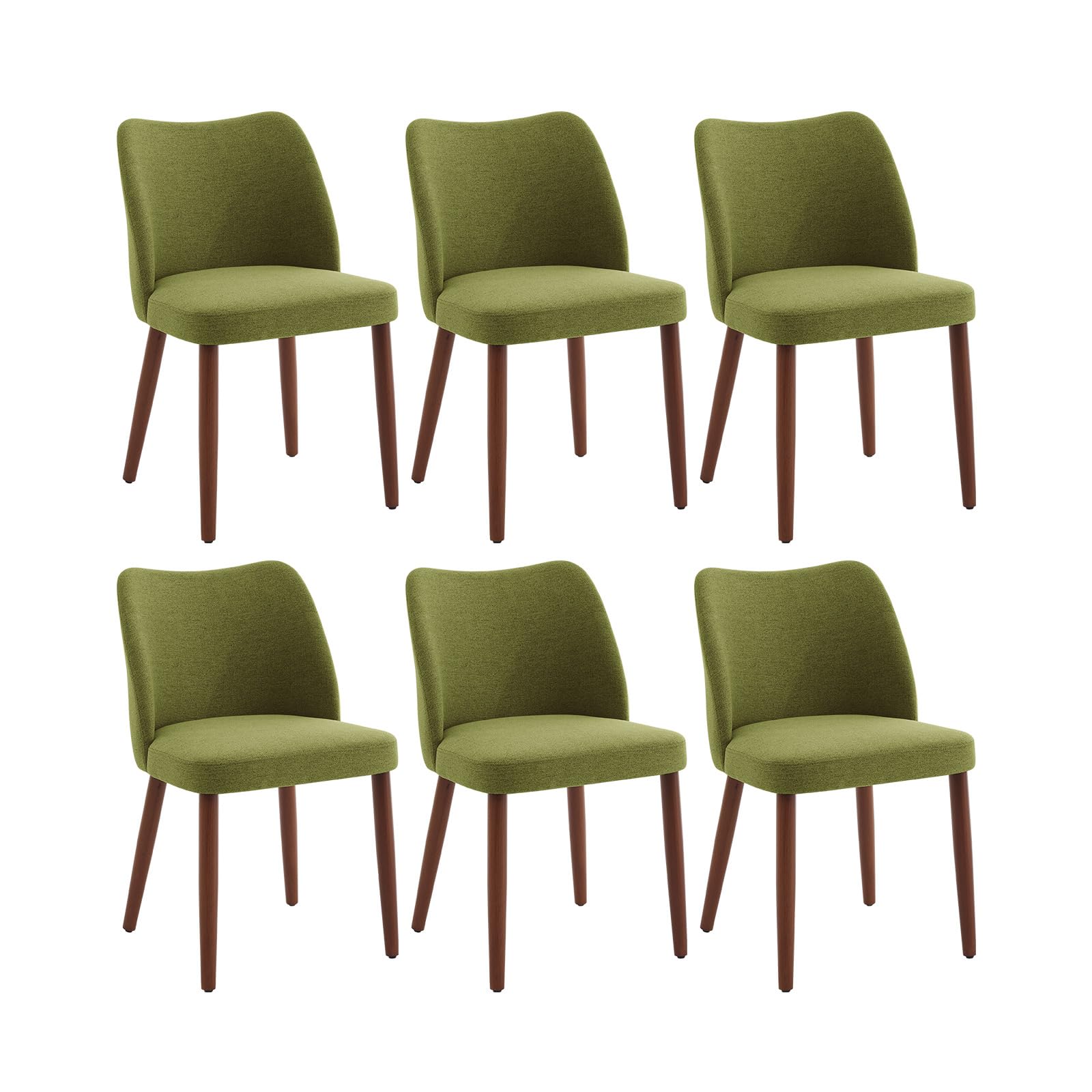 Chaises de salle à manger Garvee, lot de 2, en tissu, avec assise rembourrée et pieds en bois, idéales pour la cuisine, les restaurants et les cafés. Hauteur : 78 cm. Style moderne mi-siècle, gris.