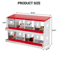 Garvee pondoir pour poules à 8 compartiments en acier galvanisé, résistant à la rouille, durable et ventilé, collecte des œufs facile, idéal pour poulailler