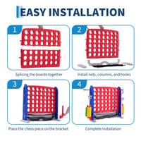 Jeu géant 4 en 1 Garvee Puissance 4 avec panier de basket et jeu d'anneaux pour le jardin et les fêtes de famille, hauteur réglable, robuste en PE/PP, portable