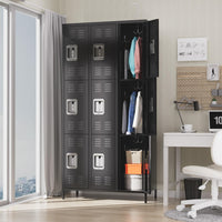 Garvee armoire de rangement métallique à 9 portes et 18 crochets, revêtement en poudre, pour le bureau, l'école, la salle de sport ou le garage