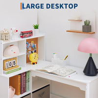 Bureau d'angle Garvee pour enfant avec chaise, en forme de L, blanc, pour chambre d'enfant, 101,6 cm x 106,7 cm x 78,7 cm