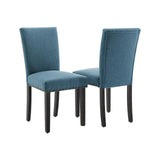 Chaises de salle à manger Garvee Parsons, lot de 2, ergonomiques, revêtement en lin, pieds en bois, salon, cuisine, style moderne