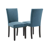 Chaises de salle à manger Garvee Parsons, lot de 2, ergonomiques, revêtement en lin, pieds en bois, salon, cuisine, style moderne