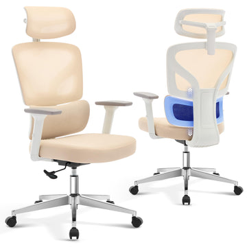 Chaise de bureau ergonomique Garvee en maille avec soutien lombaire réglable, accoudoirs 3D, structure en métal, dossier haut, pivotante, pour bureau et télétravail, noire