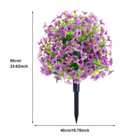 Arbre artificiel en buis Garvee avec piquet de fixation, lot de 2, décoration de jardin violette, 60 cm, résistant aux UV, pour usage extérieur