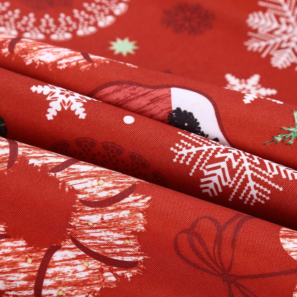 Nappe de Noël Garvee 52 x 52 cm, polyester, résistante à l'huile et aux taches, lavable, pour l'intérieur et l'extérieur, motif de Noël, rouge
