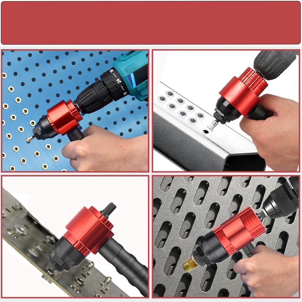 Garvee Accessoire pour riveteuse électrique sans fil M3-M8 avec adaptateur pour perceuse sans fil Rouge