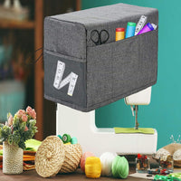 Housse de machine à coudre Garvee, housse anti-poussière universelle pliable en tissu Oxford gris de haute qualité pour atelier de couture