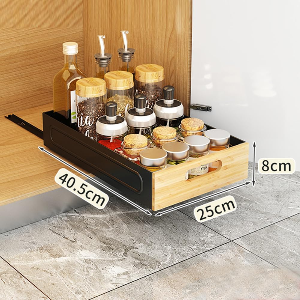 Organisateur de tiroir télescopique extensible Garvee pour cuisine et salle de bain, 25 cm de large, en métal antirouille