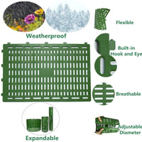 Garvee Protège-troncs extensibles en PVC, maille de protection pour écorce, lot de 10, vert, idéal jeunes arbres et jardin