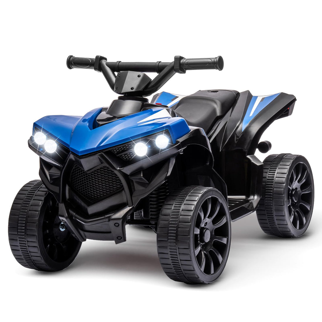 Garvee Quad électrique enfant 6V avec éclairage LED, musique et conduite fiable, bleu, dès 3 ans